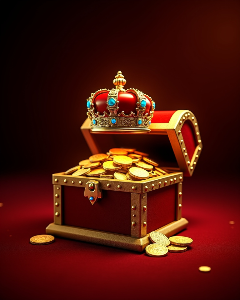 Crowned treasure chest artwork
